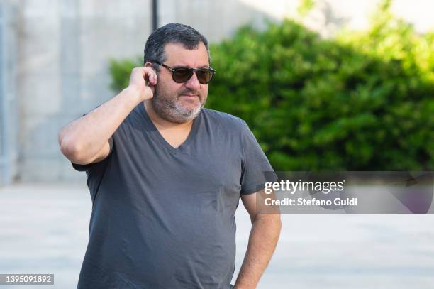 Agent Mino Raiola arrives at J Medical on July 17, 2019 in Turin, Italy.