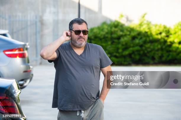 Agent Mino Raiola arrives at J Medical on July 17, 2019 in Turin, Italy.