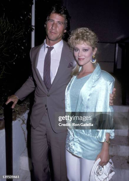 Actress Audrey Landers and date Jon Feltheimer on August 19, 1986 dine at Spago in West Hollywood, California.