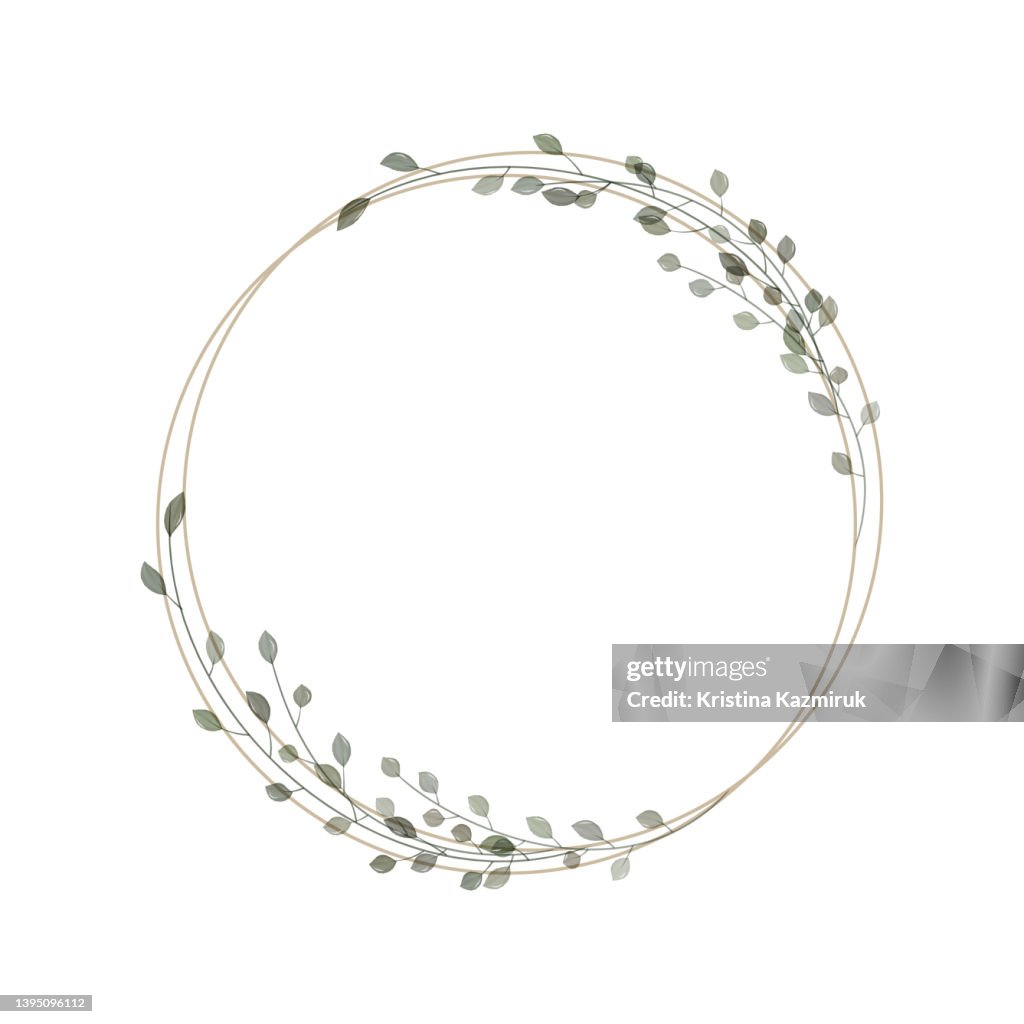 Rustic Circle Line Circle Border In Rustic Minimalistic And Watercolor Style High-Res ...