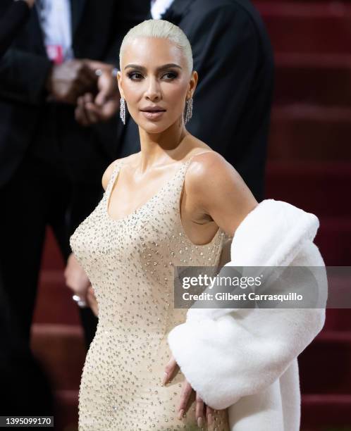 Kim Kardashian is seen arriving at The 2022 Met Gala Celebrating "In America: An Anthology of Fashion" at The Metropolitan Museum of Art on May 02,...