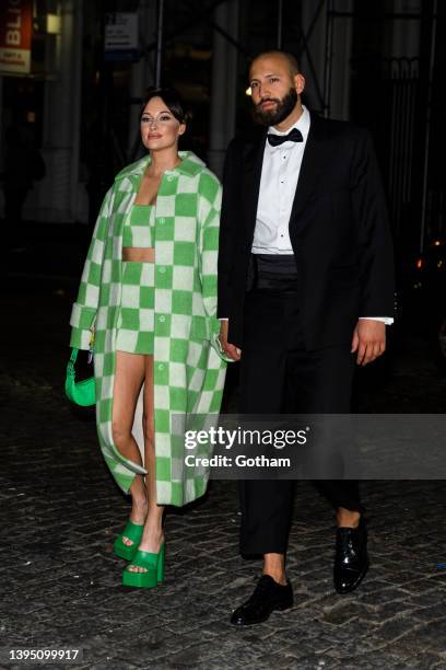 Kacey Musgraves and Cole Schafer attend an after party for the 2022 Met Gala Celebrating "In America: An Anthology of Fashion" at Zero Bond on May...