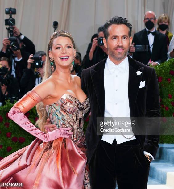 Blake Lively and Ryan Reynolds attend The 2022 Met Gala Celebrating "In America: An Anthology of Fashion" at The Metropolitan Museum of Art on May 2,...