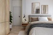 Modern bedroom interior - stock photo