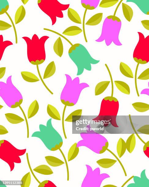 floral seamless pattern . - tulip background stock illustrations
