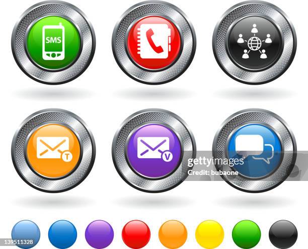 mobile communication royalty free vector icon set - phone message stock illustrations