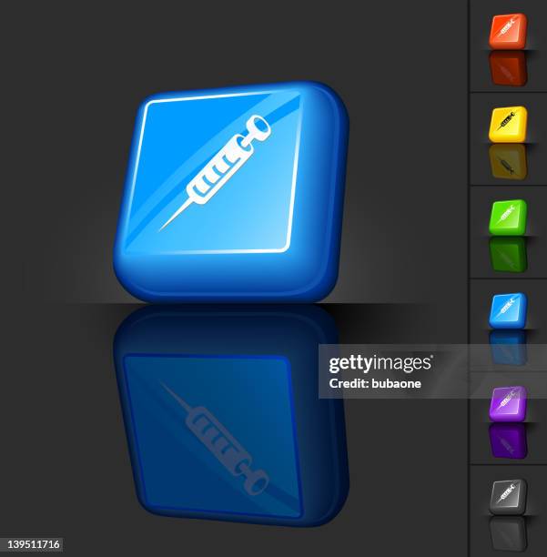 syringe 3d button design - plastic injection stock illustrations