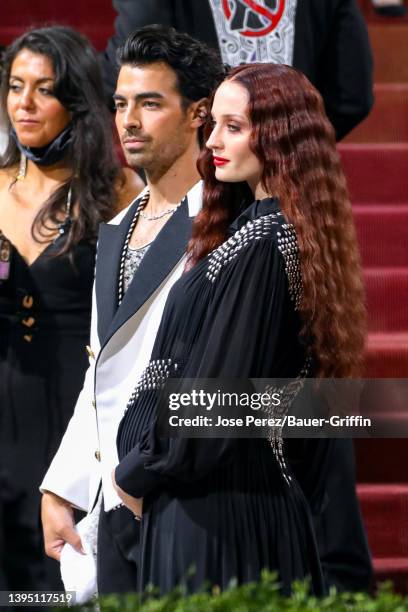 Joe Jonas and Sophie Turner are seen arriving to the 2022 Met Gala Celebrating "In America: An Anthology of Fashion" at The Metropolitan Museum of...