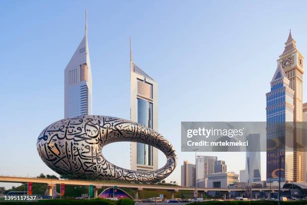 the museum of the future, dubai, uae - futuristic stock pictures, royalty-free photos & images