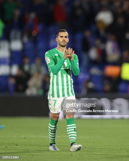 Juan Miguel Jimenez of Real Betis Balompie acknowledges the audience after the LaLiga Santander match between Getafe CF and Real Betis at Coliseum...