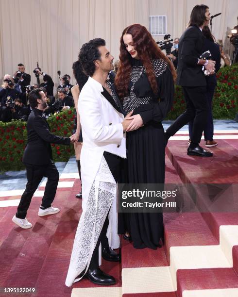 Joe Jonas and Sophie Turner attend "In America: An Anthology of Fashion," the 2022 Costume Institute Benefit at The Metropolitan Museum of Art on May...