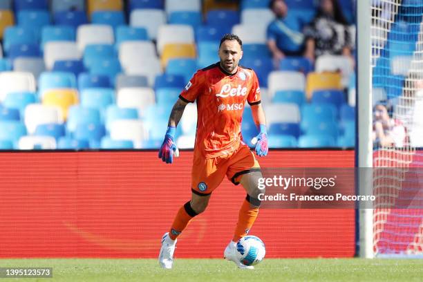David Ospina of SSC Napoli during the Serie A match between SSC Napoli and US Sassuolo at Stadio Diego Armando Maradona on April 30, 2022 in Naples,...
