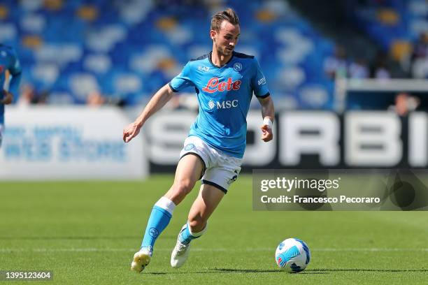Fabian Ruiz of SSC Napoli during the Serie A match between SSC Napoli and US Sassuolo at Stadio Diego Armando Maradona on April 30, 2022 in Naples,...