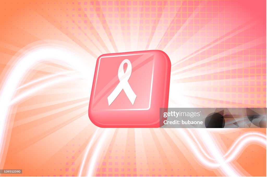 Breast cancer support ribbon on pink Background