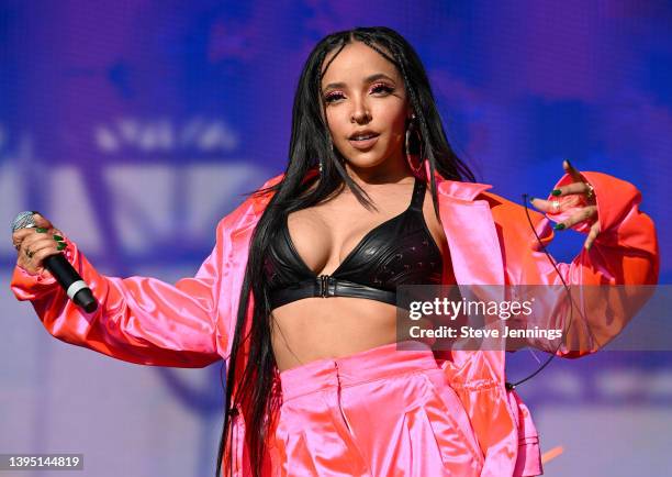 Singer Tinashe performs on Day 2 of Sol Blume Festival 2022 at Discovery Park on May 01, 2022 in Sacramento, California.