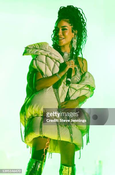 Singer Jhene Aiko performs on Day 2 of Sol Blume Festival 2022 at Discovery Park on May 01, 2022 in Sacramento, California.
