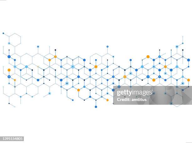 illustrazioni stock, clip art, cartoni animati e icone di tendenza di progettazione di legami chimici - chain technology