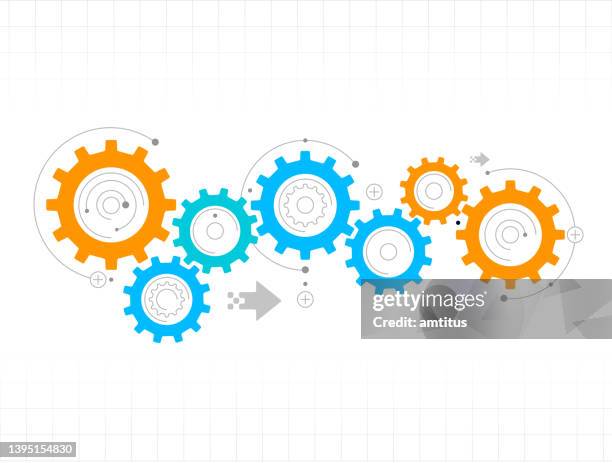 illustrazioni stock, clip art, cartoni animati e icone di tendenza di temperatura di progettazione degli ingranaggi - gear mechanism