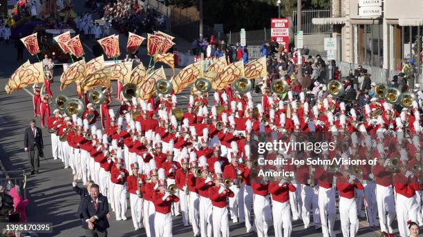 133rd Tournament of Roses, Rose Bowl Parade, Pasadena, features Pasadena City College Honor Band.