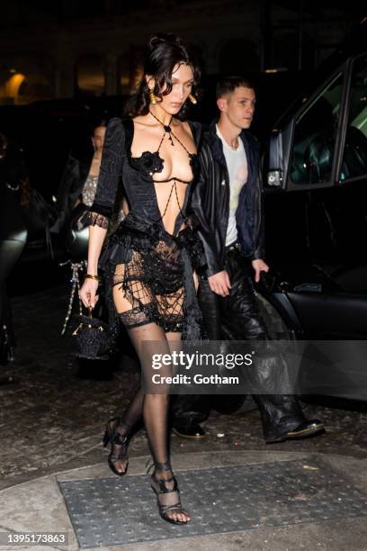 Bella Hadid attends an after party for the 2022 Met Gala Celebrating "In America: An Anthology of Fashion" at Zero Bond on May 02, 2022 in New York...