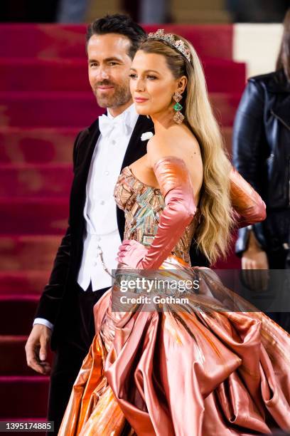Blake Live and Ryan Reynolds attend the 2022 Met Gala Celebrating "In America: An Anthology of Fashion" at The Metropolitan Museum of Art on May 02,...
