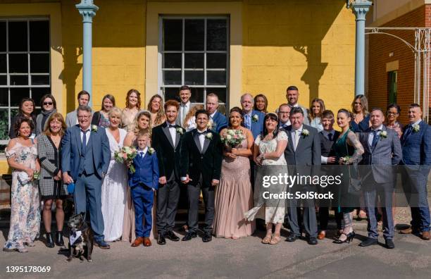 full wedding party - wedding photos bildbanksfoton och bilder