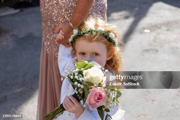 the cutest flower-girl - flower girl stock pictures, royalty-free photos & images