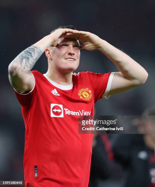 Phil Jones of Manchester United after the Premier League match between Manchester United and Brentford at Old Trafford on May 02, 2022 in Manchester,...