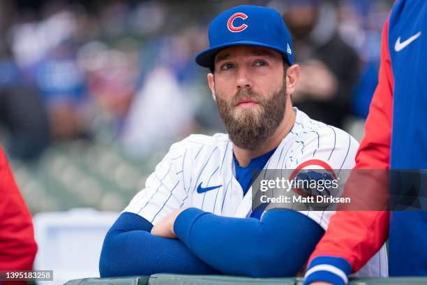 Daniel Norris looks on during pregame ceremonies on Opening Day at Wrigley Field on April 7, 2022 in Chicago, Illinois.