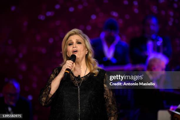 Iva Zanicchi attends the Maurizio Costanzo Show on May 03, 2022 in Rome, Italy.