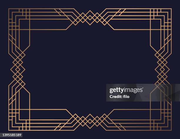 stockillustraties, clipart, cartoons en iconen met art deco frame background - art deco pattern