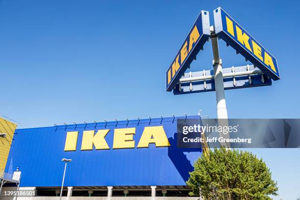 Miami, Florida, IKEA store, exterior and large sign.