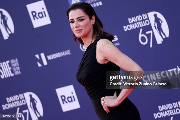 Luisa Ranieri attends the 67th David Di Donatello red carpet on May 03, 2022 in Rome, Italy.