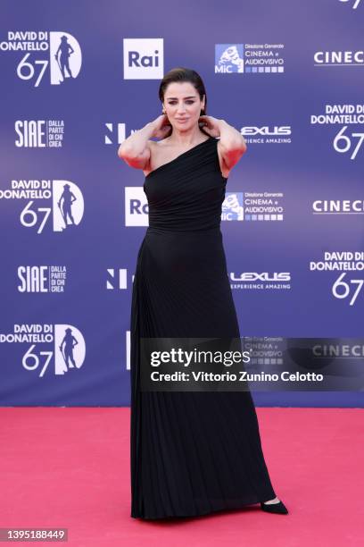 Luisa Ranieri attends the 67th David Di Donatello red carpet on May 03, 2022 in Rome, Italy.