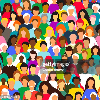 Multiethnic Crowd seamless pattern Multiethnic Crowd seamless pattern