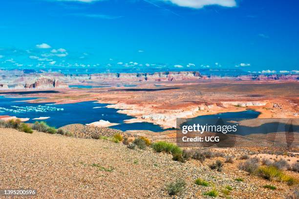 North America, USA, Arizona, Page, Glen Canyon National Recreation Area, Lake Powell, Low Water.