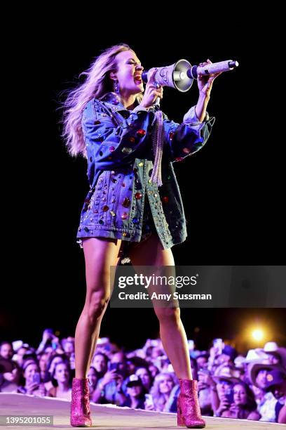 Carrie Underwood performs onstage during Day 2 of the 2022 Stagecoach Festival at the Empire Polo Field on April 30, 2022 in Indio, California.