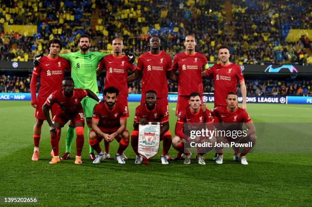 Liverpool Line-up the UEFA Champions League Semi Final Leg Two match between Villarreal and Liverpool at Estadio de la Ceramica on May 03, 2022 in...