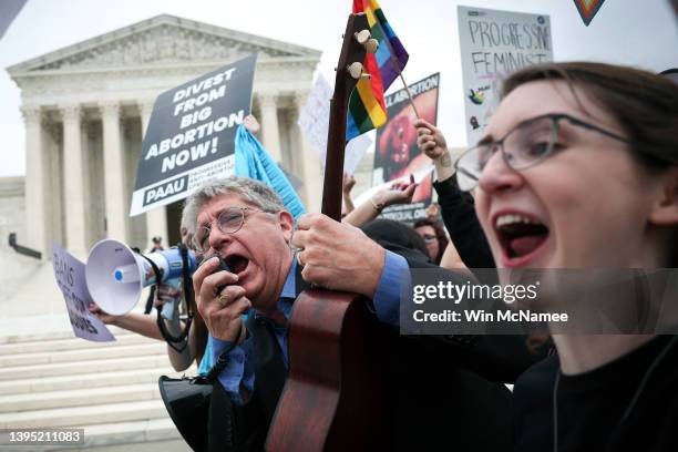 Operation Rescue founder Randall Terry demonstrates in front of the U.S. Supreme Court Building on May 03, 2022 in Washington, DC. In a leaked...