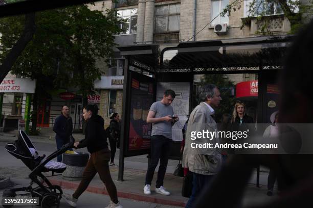 People wait in the bus station, on May 3, 2022 in Chisinau, Moldova. More than two months into the Russian invasion of Ukraine, fears of the conflict...