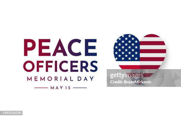 ilustraciones, imágenes clip art, dibujos animados e iconos de stock de tarjeta del día de los caídos de los oficiales de paz, 15 de mayo. vector - oficial rango militar