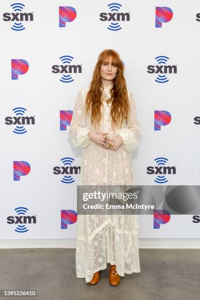 Florence Welch of Florence and the Machine visits SiriusXM Studios on May 03, 2022 in Los Angeles, California.