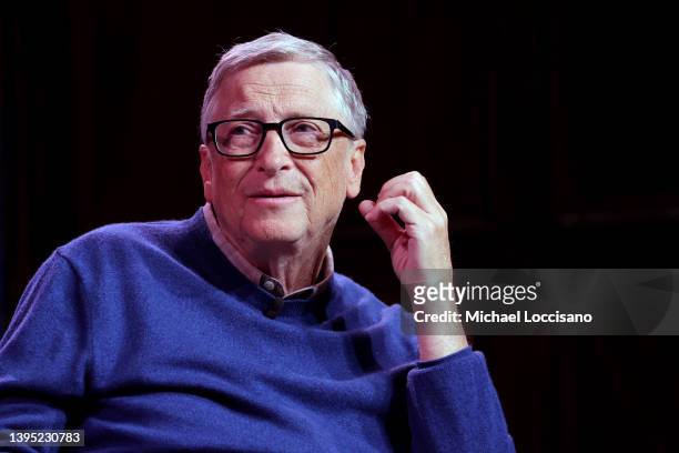 Bill Gates discusses his new book 'How To Prevent The Next Pandemic' onstage at 92Y on May 03, 2022 in New York City.