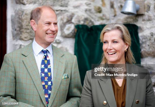 Prince Edward, Earl of Wessex and Sophie, Countess of Wessex visit Shallowford Farm, a farm school that works with young people living in challenging...