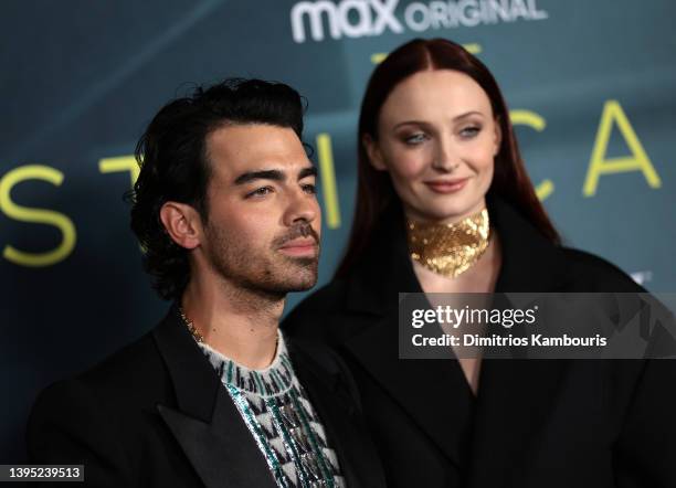 Joe Jonas and Sophie Turner attends HBO Max's "The Staircase" New York Premiere at Museum of Modern Art on May 03, 2022 in New York City.