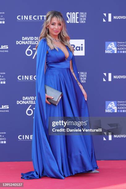 Guest attends the 67th David Di Donatello red carpet on May 03, 2022 in Rome, Italy.