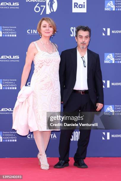 Guests attend the 67th David Di Donatello red carpet on May 03, 2022 in Rome, Italy.