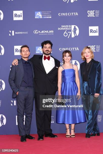 Guests attend the 67th David Di Donatello red carpet on May 03, 2022 in Rome, Italy.