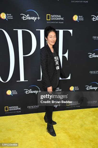 Jihae Kim attends National Geographic Documentary Films' WE FEED PEOPLE New York Premiere at SVA Theater on May 03, 2022 in New York City. We Feed...