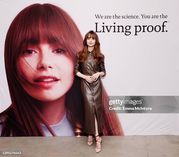 Lily Collins attends a celebration of Lily Collins as the new face of Living Proof at Vespertine on May 03, 2022 in Los Angeles, California.